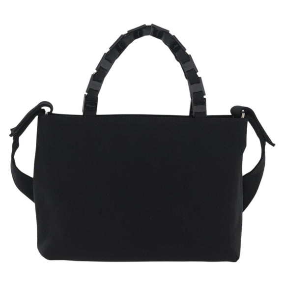 Salvatore Ferragamo Hand Bag Canvas 2way Black Auth bs33146