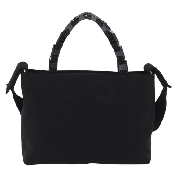 Salvatore Ferragamo Hand Bag Canvas 2way Black Auth bs33146