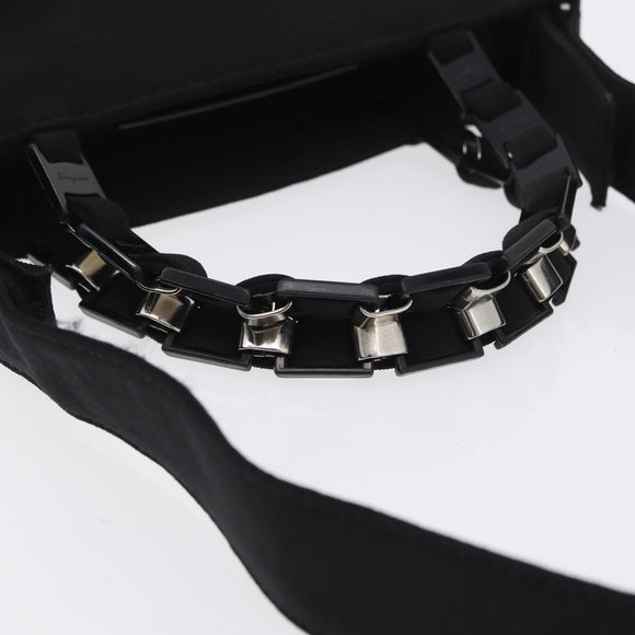 Salvatore Ferragamo Hand Bag Canvas 2way Black Auth bs33146