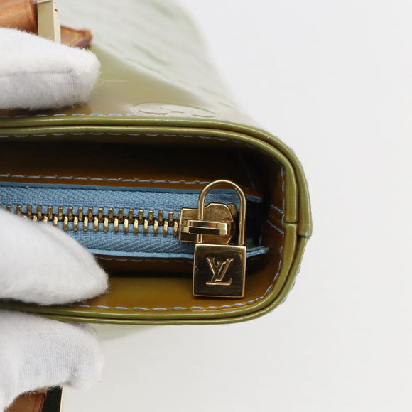 LOUIS VUITTON Monogram Vernis Houston Hand Bag Baby Blue M91005 LV Auth bs33150