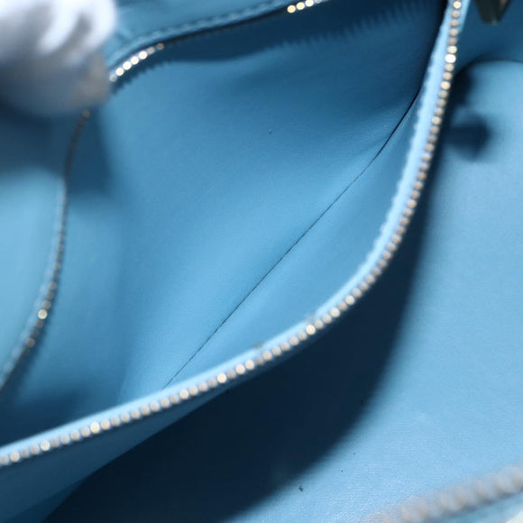 LOUIS VUITTON Monogram Vernis Houston Hand Bag Baby Blue M91005 LV Auth bs33150