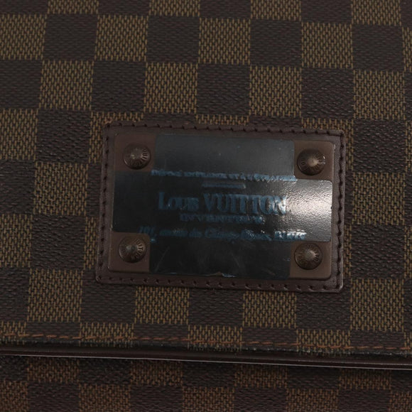 LOUIS VUITTON Damier Ebene Brooklyn MM Shoulder Bag N51211 LV Auth bs33156