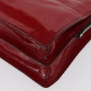Miu Miu Hand Bag Patent leather Red Silver Auth bs33162-11