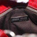 Miu Miu Hand Bag Patent leather Red Silver Auth bs33162-15