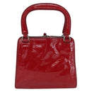 Miu Miu Hand Bag Patent leather Red Silver Auth bs33162-2
