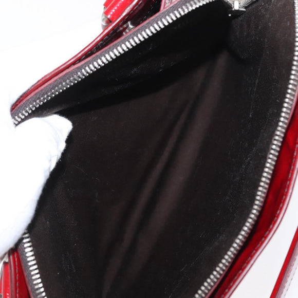 Miu Miu Hand Bag Patent leather Red Silver Auth bs33162