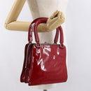 Miu Miu Hand Bag Patent leather Red Silver Auth bs33162-29
