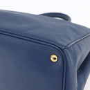 PRADA Handtasche Saffiano Leder Blau Gold Original bs33165-9