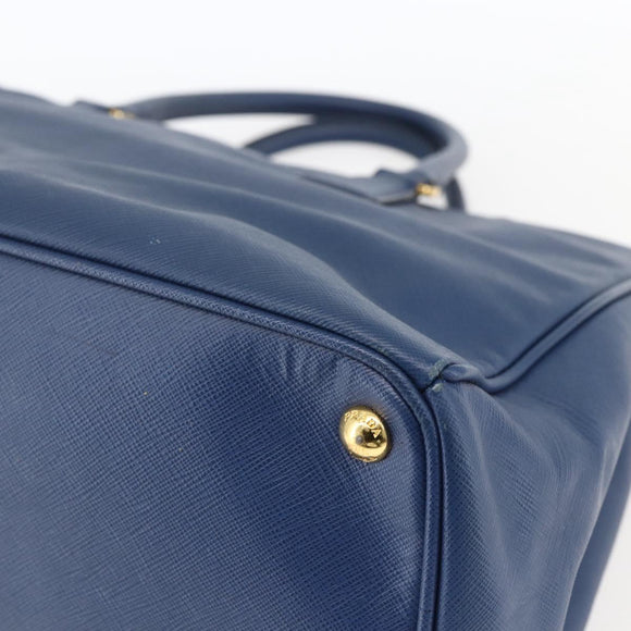 PRADA Handtasche Saffiano Leder Blau Gold Original bs33165