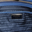 PRADA Handtasche Saffiano Leder Blau Gold Original bs33165-18