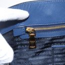 PRADA Handtasche Saffiano Leder Blau Gold Original bs33165-19