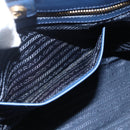 PRADA Handtasche Saffiano Leder Blau Gold Original bs33165-22