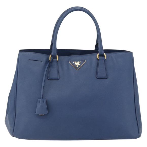 PRADA Handtasche Saffiano Leder Blau Gold Original bs33165