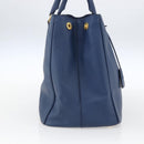PRADA Handtasche Saffiano Leder Blau Gold Original bs33165-3