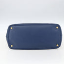 PRADA Handtasche Saffiano Leder Blau Gold Original bs33165-5