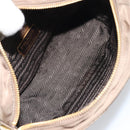 PRADA Chain Shoulder Bag Nylon Brown Gold Auth bs33167-10