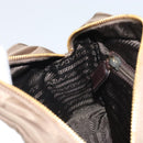 PRADA Chain Shoulder Bag Nylon Brown Gold Auth bs33167-22
