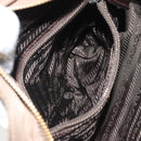 PRADA Chain Shoulder Bag Nylon Brown Gold Auth bs33167-24