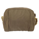 PRADA Chain Shoulder Bag Nylon Brown Gold Auth bs33167-2