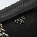 PRADA Hand Bag Nylon Black Silver Auth bs33168-17