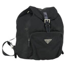 PRADA Backpack Nylon Black Silver Auth bs33169-1