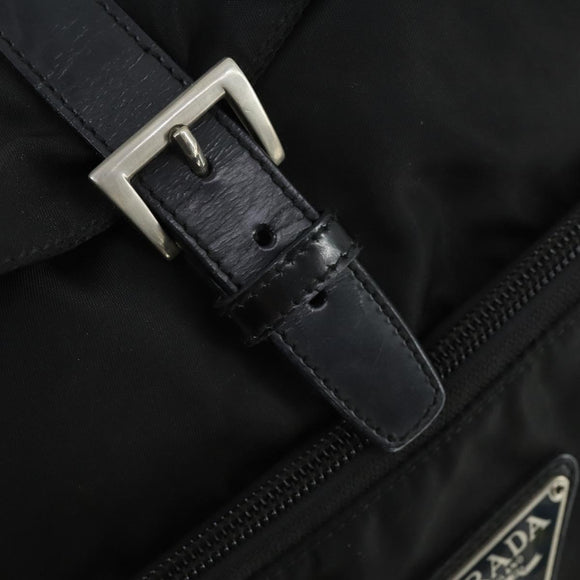 PRADA Backpack Nylon Black Silver Auth bs33169