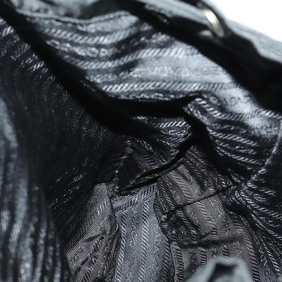 PRADA Backpack Nylon Black Silver Auth bs33169