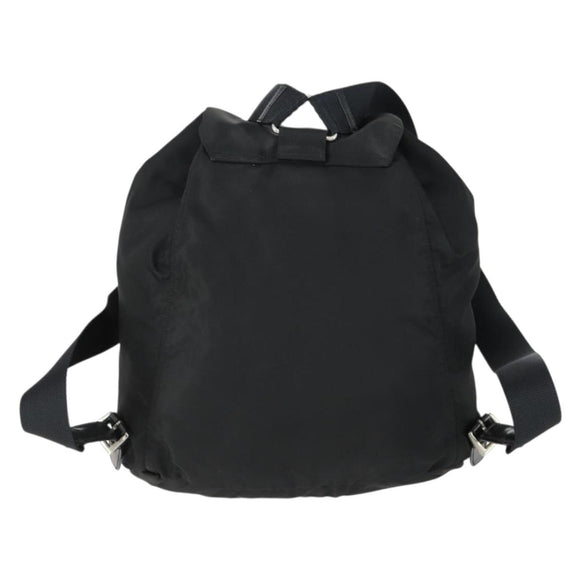 PRADA Backpack Nylon Black Silver Auth bs33169