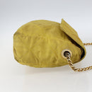PRADA Chain Shoulder Bag Nylon Yellow Gold Auth bs33172-5