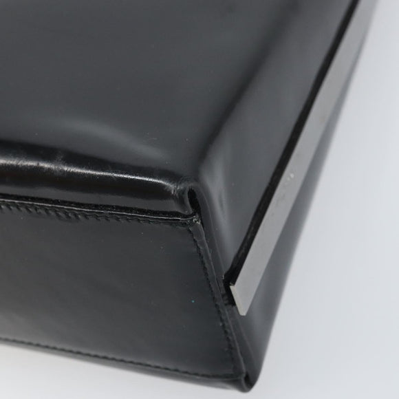 Salvatore Ferragamo Shoulder Bag Patent leather Black Silver Auth bs33174