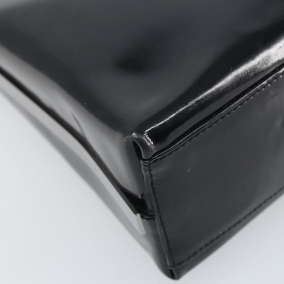 Salvatore Ferragamo Shoulder Bag Patent leather Black Silver Auth bs33174