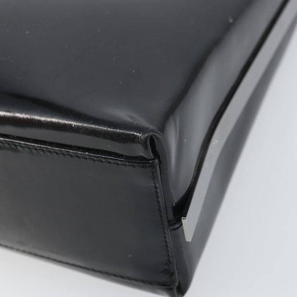 Salvatore Ferragamo Shoulder Bag Patent leather Black Silver Auth bs33174