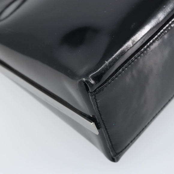 Salvatore Ferragamo Shoulder Bag Patent leather Black Silver Auth bs33174