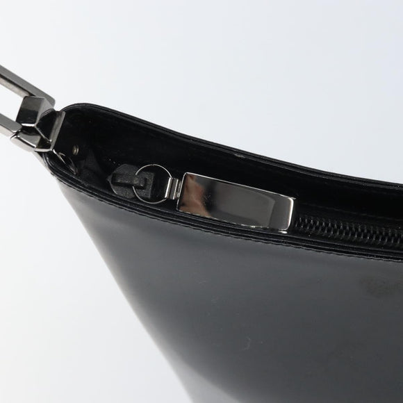 Salvatore Ferragamo Shoulder Bag Patent leather Black Silver Auth bs33174
