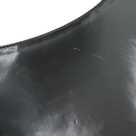 Salvatore Ferragamo Shoulder Bag Patent leather Black Silver Auth bs33174