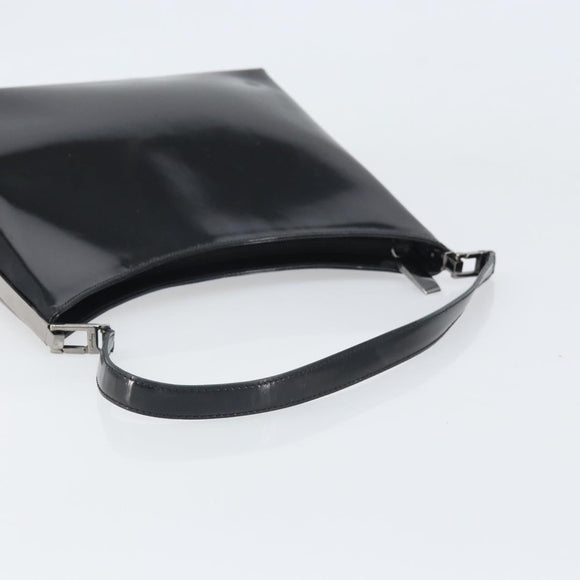Salvatore Ferragamo Shoulder Bag Patent leather Black Silver Auth bs33174