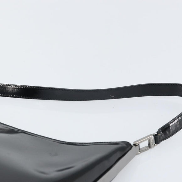 Salvatore Ferragamo Shoulder Bag Patent leather Black Silver Auth bs33174