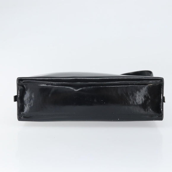 Salvatore Ferragamo Shoulder Bag Patent leather Black Silver Auth bs33174