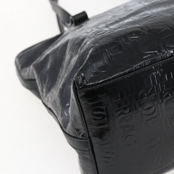 Salvatore Ferragamo Tote Bag Patent leather Black Silver Auth bs33176