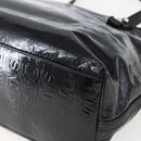 Salvatore Ferragamo Tote Bag Patent leather Black Silver Auth bs33176-15