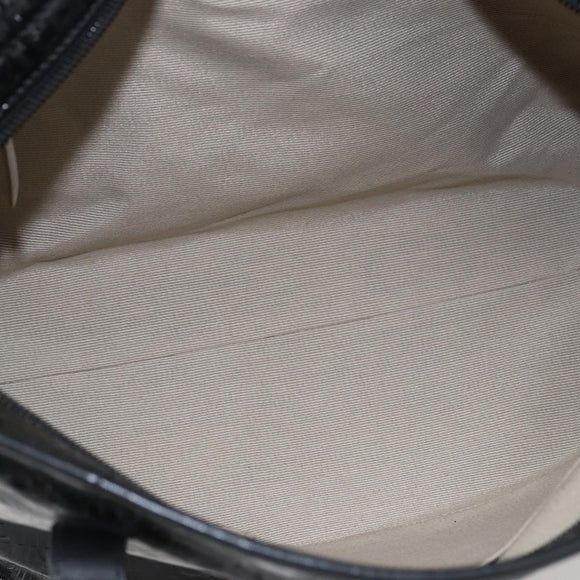 Salvatore Ferragamo Tote Bag Patent leather Black Silver Auth bs33176