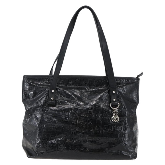 Salvatore Ferragamo Tote Bag Patent leather Black Silver Auth bs33176