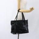 Salvatore Ferragamo Tote Bag Patent leather Black Silver Auth bs33176-22