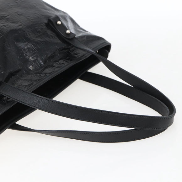 Salvatore Ferragamo Tote Bag Patent leather Black Silver Auth bs33176