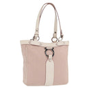 Salvatore Ferragamo Tote Bag Canvas Pink Silver Auth bs33177-1