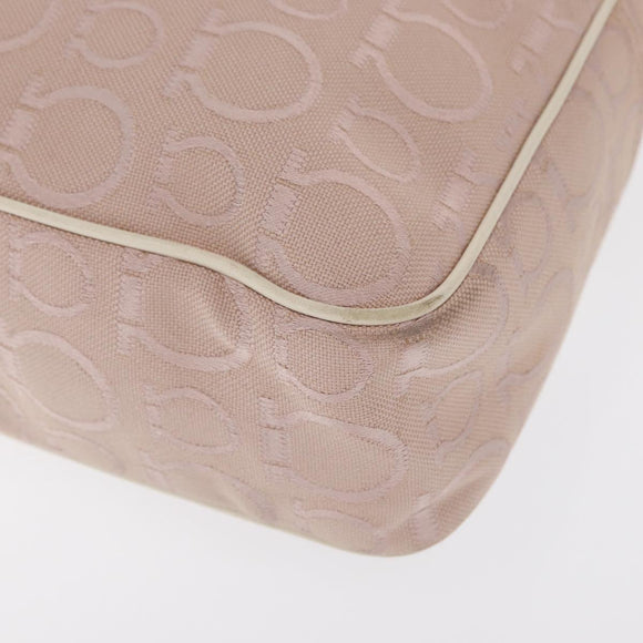 Salvatore Ferragamo Tote Bag Canvas Pink Silver Auth bs33177