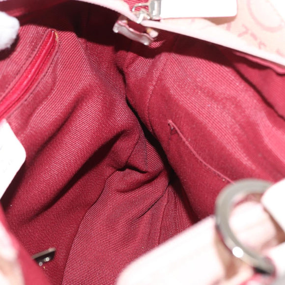 Salvatore Ferragamo Tote Bag Canvas Pink Silver Auth bs33177