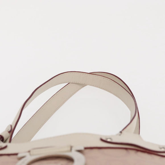 Salvatore Ferragamo Tote Bag Canvas Pink Silver Auth bs33177