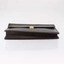 Gianni Versace Business Bag Leather Brown Gold Auth bs33178-6