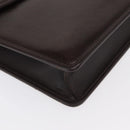Gianni Versace Business Bag Leather Brown Gold Auth bs33178-10